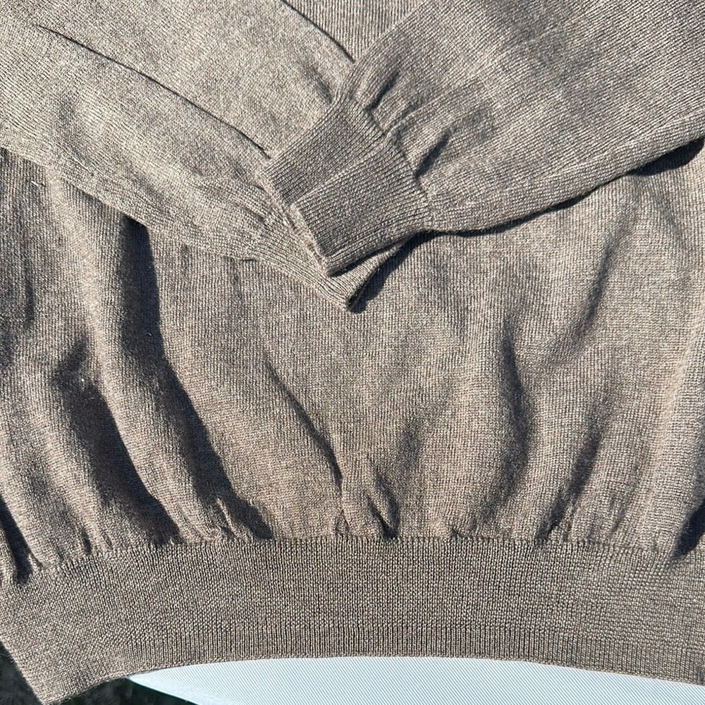 Pronto Uomo 100% Fine Merino Wool Brown Pullover Sweater - Picture 4 of 5